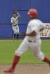 22-08-2010 HONKBAL:KINHEIM-PIRATES:HAARLEM
Playoffs, 3e wedstrijd, Corendon Kinheim - L&D Amsterdam Pirates 4-6
Bas de Jong heeft de bal gevangen

Foto: Henk Seppen