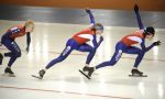 14-01-2010 SCHAATSEN:TRAINING WK SPRINT 2010:OBIHIRO
Vlnr. Beorn Nijenhuis, Lars Elgersma en Ronald Mulder, klapschaats

Foto: Soenar Chamid