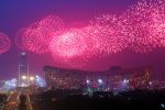 16-07-2008 ALGEMEEN:OLYMPISCH STADION:BEIJING (NETHERLANDS ONLY)
Tijdens een repertitie voor de opening van de Olympische Spelen barst het vuurwerk los boven het Birds Nest

foto: CSPA.