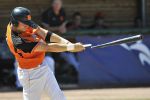 31-07-2010 HONKBAL:NEDERLAND-ITALIE:STUTTGART
EK Honkbal, Finalepool, Nederland - Italie 3-11
De gebroken knuppel van Bas de Jong

Foto: Henk Seppen