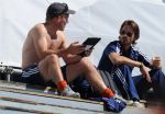 05-09-2010 : HOCKEY : BDO FIH WORLD CUP HOCKEY WOMEN 2010 : JAPAN - INDIA : ROSARIO (ARGENTINIE)
De assistent trainers Jeroen Delmee en Alexander Cox.
Foto : Ben Haeck