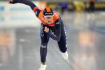 28-12-2021 SCHAATSEN: OLYMPISCH KWALIFICATIE TOERNOOI: HEERENVEEN
Suzanne Schulting  in actie tijd op de eerste 500 meter. 
Photo by SCS/Soenar Chamid