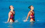 17-06-2022 SYNCHROONZWEMMEN: WK BOEDAPEST HONGARIJE
Marene Bojer and Michelle Zimmer (GER) compete in the preliminaries for the women Duet Technical in Artistic Swimming during the 19th FINA  World Aquatics Championships on June 17, 2022 at the Alfred Hajos Swimming Complex in Budapest, Hungary
Photo by SCS/Soenar Chamid