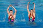 17-06-2022 SYNCHROONZWEMMEN: WK BOEDAPEST HONGARIJE
Marene Bojer and Michelle Zimmer (GER) compete in the preliminaries for the women Duet Technical in Artistic Swimming during the 19th FINA  World Aquatics Championships on June 17, 2022 at the Alfred Hajos Swimming Complex in Budapest, Hungary
Photo by SCS/Soenar Chamid