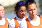 09-09-2023 ROEIEN: WK BELGRADO(NETHERLANDS ONLY) 
World rowing championships womens quadruple sculls W4x  
Laila Youssifou of the  Netherlands react after final
Photo by SCS/Aleksandar Djorovic 